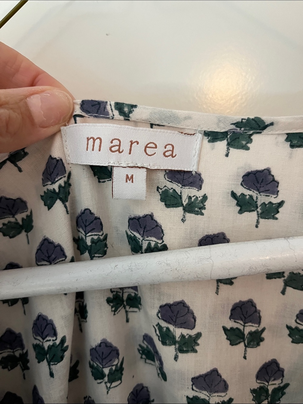 Marae White Mini Dress with Navy Floral Print - Picture 2 of 3